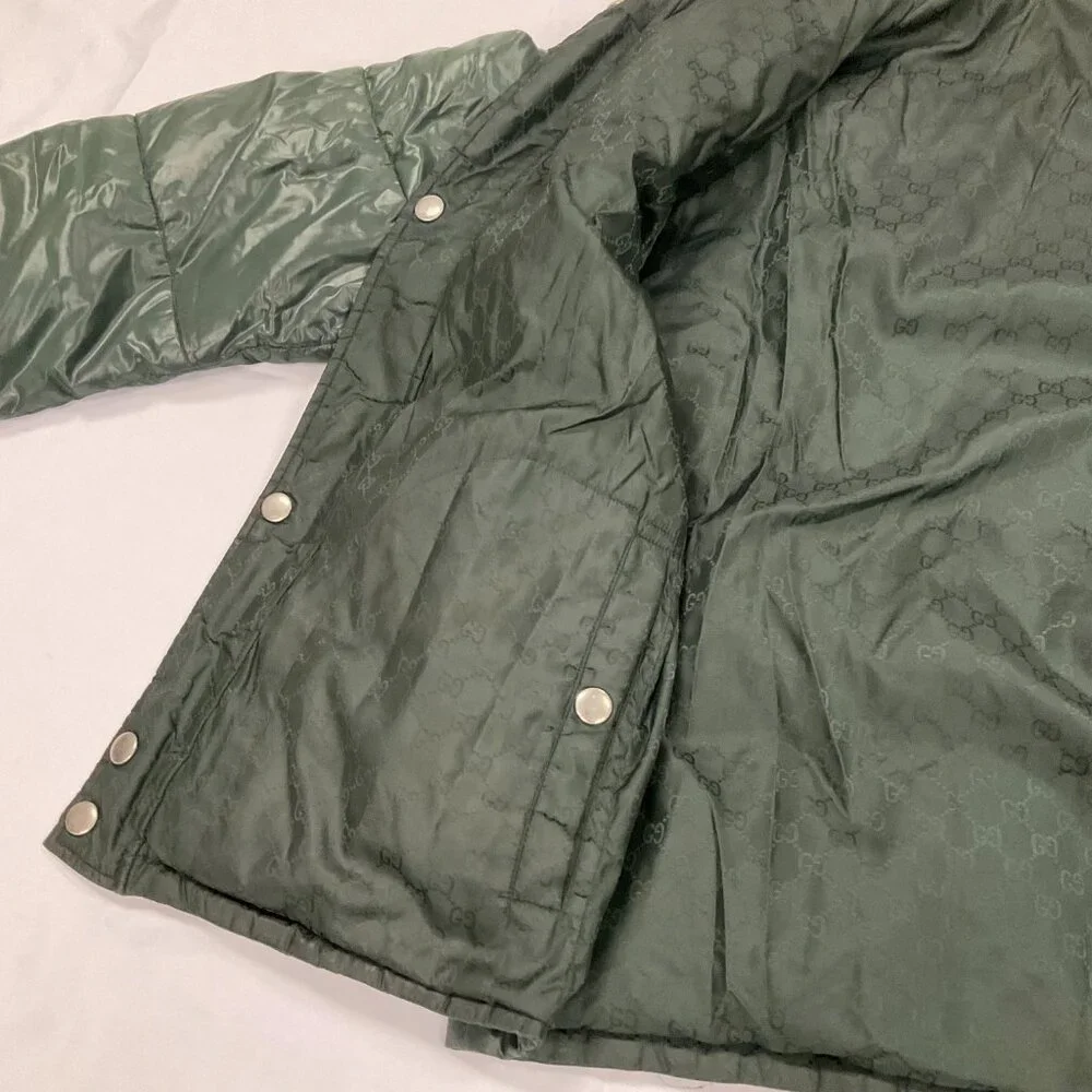 Gucci Down Puffer Jacket Mens Size 52 XL Green Made in Italy